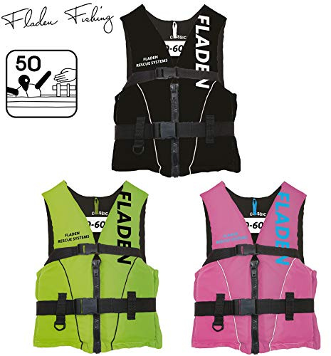 Mega Fishing FLADEN Rescue System Schwimmweste/Schwimmhilfe 50N - Kinder & Erwachsene Gr. S - XL (XL - 90+ kg, Grün)