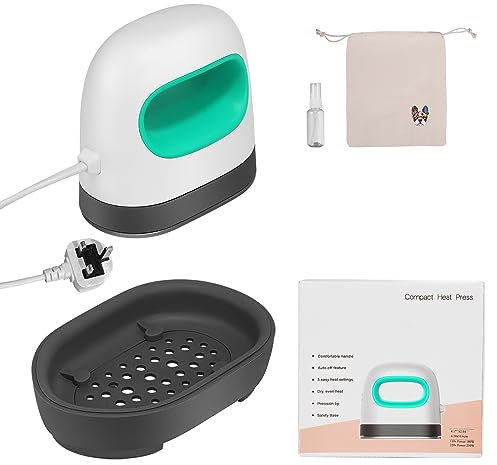 Mini Transferpresse Hitzepresse, Kleine Heißpresse Maschine Bügeleisen, Mini-Bügeleisen für Handwerk, tragbare Wärmepresse einfach für T-Shirts, Schuhe, Hüte und kleine HTV Vinyl-Projekte übertragen
