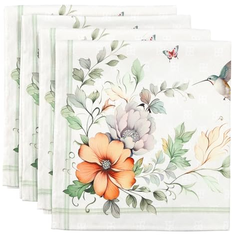 Arquiel Servietten 4er-Set, Stoffservietten 100% Baumwolle Weiches Bequemes Hochwertige Wiederverwendbare Esstisch Servietten Perfekt für Familienessen Hochzeiten Küche (45 cm x 45 cm)