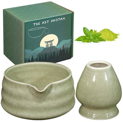 2 Stück Matcha Schale, Matcha Set, Matcha Schale aus Keramik, Matcha-Keramikschale, Teeschalen für Matcha, Matcha-Teeschale, Matcha-Schale Chawan, Keramik-Matcha-Schale, Matcha zubehör Geschenkset