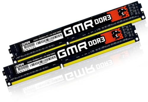 GMR Hohe Leistung DDR3 16 GB (2 x 8 GB) Computer Arbeitsspeicher – Ultraschnell 1600MHz – hohe Kompatibilität mit Allen Marken – Desktop-RAM-Speicher Upgrade – hochwertiges Gold Design