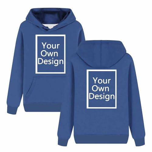 Générique Sweat à Capuche Personnalisable pour Hommes/Femmes Pull Personnalisé Ajoutez Votre Propre Photo/Texte/Logo sur Le Devant Et Le Dos Hoodie Couple Hiver Idéal Noël et Saint Valentin