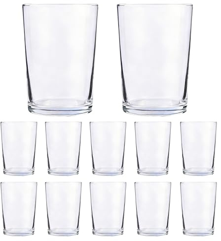 ASGRADO Vasos de sidra Vaso de Vidrio Transparente Resistente al Calor, Diseño Elegante, Apto para Bebidas Frías y Calientes (12, 50, Centilitros)