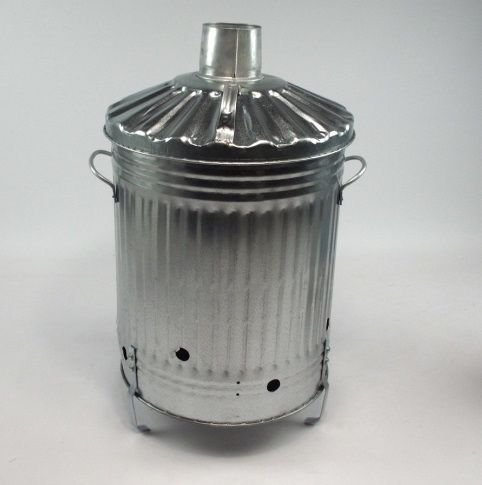 60L 60 Litre Incinerator Garden Burn Leaves Paper Wood Galvanised Rubbish