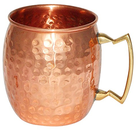 Rastogi Handicrafts Taza de cobre martillado Moscú Mule hecha a mano de cobre 100% puro, mango de latón martillado Moscú Mule taza/taza. (1)
