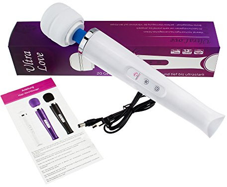 MarieLove - Vibratore Magic Wand 2.0 – funzionamento a batteria | colore + testina a scelta, 20 livelli di vibrazione