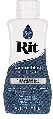 Rit Dye Liquid – Große Auswahl an Farben – 237 ml (Jeansblau)
