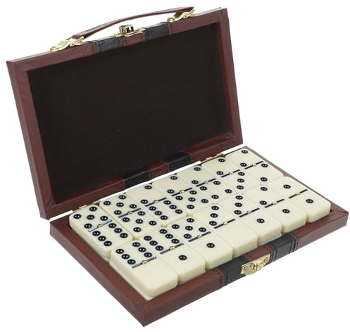 Milisten Juego de Dominos Clásicos Dominoes Block Toys Torneo Profesional Domino Fiesta Entretenimiento Juego con Caja de Madera