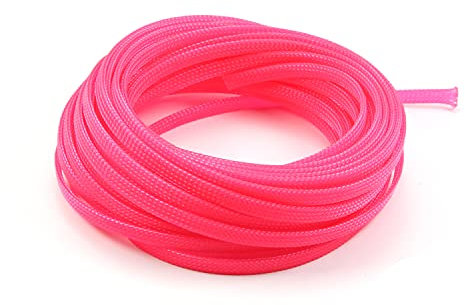 Heyiarbeit 10m/32.8ft PET Expandable Braid Cable Sleeving Flexible Wire Mesh Sleeve Pink 6mm
