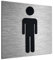 ALÚMADESIGNCO Pictogramme Homme Toilette - Panneau Toilettes Homme - Signaletique Bonhomme - Panneaux toilet - WC Symbole/Autocollant, plaque porte - 120 x 120 mm