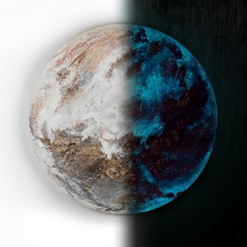 YS-Art Pintar la luz en la Oscuridad Venus | Pintura Moderna | Círculo Mural | Arte fosforescente | Pintura | Pintura acrílica Redonda