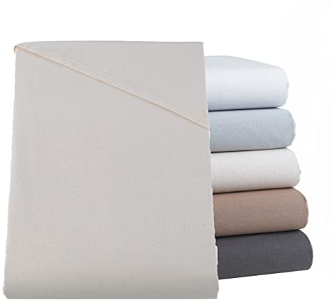 SHC by BaSaTex Betttuch Bettlaken Haushaltstuch Tischdecke Leintuch ohne Gummizug | 100% Baumwolle | 140x200 cm | Farbe: Natur