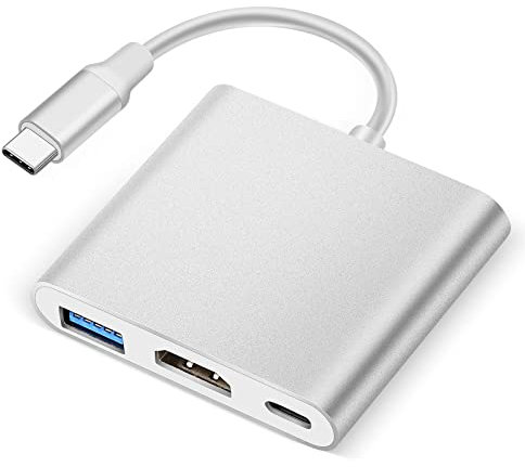 Adattatore da USB C a HDMI, adattatore multiporta Tsemy USB C tipo C, hub 3 in 1, convertitore Thunderbolt 3 a HDMI 4K+USB 3.0+porta di ricarica rapida USB-C, compatibile per McBook/McBook