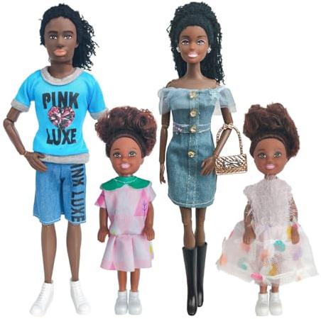 Interactive Family Toy Fun Action Figures Set, Imaginative Family Doll Play
