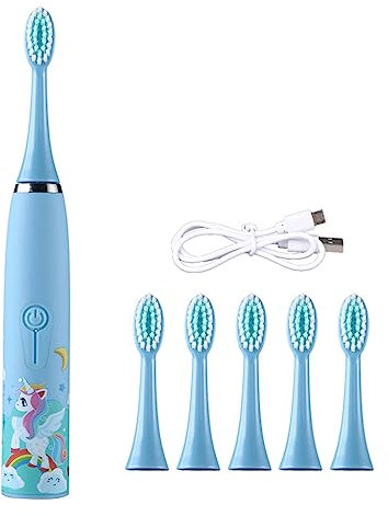 Cepillo de dientes eléctrico ultrasónico automático con patrón de dibujos animados para niños, niños y niñas, grado IPX6, impermeable, cepillo de dientes eléctrico para niños