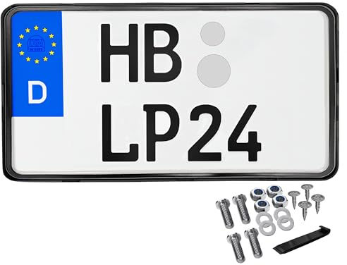 Support de plaque d'immatriculation 240 x 130 cm - Support de plaque d'immatriculation pour moto - 240 x 130 cm - Sans cadre - Support de plaque d'immatriculation avec matériel de fixation