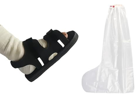 Cast Shoe Open Toe Post Op Shoe Fracture Foot Surgical Support Walking Boot Surgery Recovery Plaster Shoe Foot Ankle Rehabilitation Shoe with Adjustable Straps Surgery Recovery Pain Relief Shoe