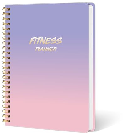 DOURA Workout Journal for Women, Fitness Journal, Workout Log Book Planner for Tracking, Progress and Achieving Your Wellness Goals-PUrple Gradient, A5 (5.6 x 8)
