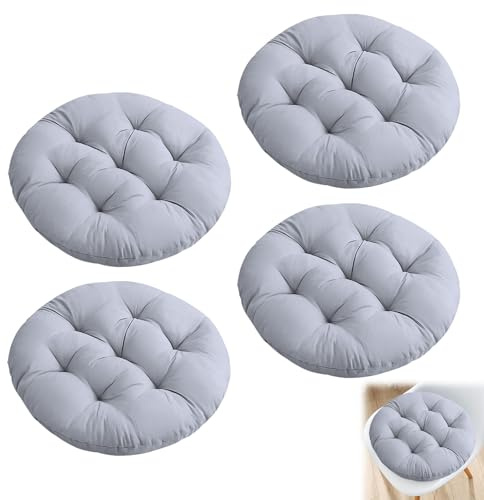 Bcuuozeeing Stuhlkissen 40x40cm, 4er Set Stuhlkissen mit Bändern, Stuhlauflage für Bürostuhl Sitzpolster Indoor & Outdoor für Esszimmer, Wohnzimmer, Studierzimmer