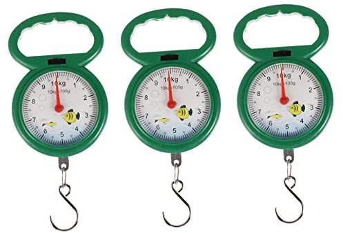 Healeved Portatile a Gancio in Plastica 3pcs a Molla Sospesa Per Pesatura Facile e Sicura Strumento Pesatura Per Viaggi e Display Digitale Facile Leggere