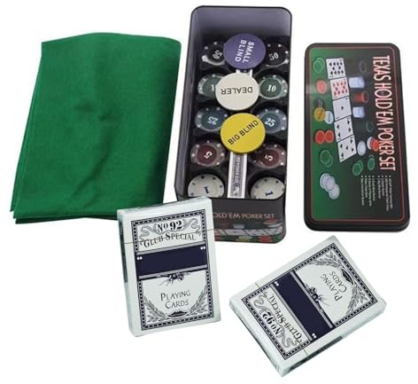 Poker Chips | Accessoires De Jeu De Cartes 200 Set Professionnel Texas Hold'em Equipment | Blackjack Banker Code Kit Style Nappe Pour Les Fêtes De Voyage À La Maison Camping