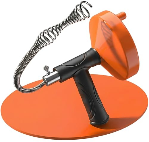 Drain Snake Auger 33 Feet, Plumbing Snake Drain Hair Clog Removal Tool, Sink Unclogger Drain, Heavy Duty Toilet Snake Auger, Cleaner Tool for Bathroom Kitchen Tub Shower Drain Clog Remover with Gloves