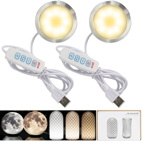 LED-lampa kit 001 tre färger för Bambu Lab Makerworld 3D-tryckt gör-det-själv hårdvarumodell reservdelar 5 V USB-driven, 3 000 K varmt ljus (2)
