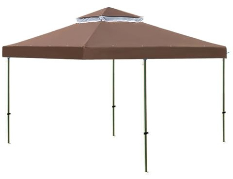 Pavillon-Abdeckung,3 x 3 m, strapazierfähig, robust, wasserdicht, Doppeldach,Ersatz-Pavillonabdeckung für die Terrasse | für Hof, Garten, Deck, Poolbereich, Grill und Party im Freien