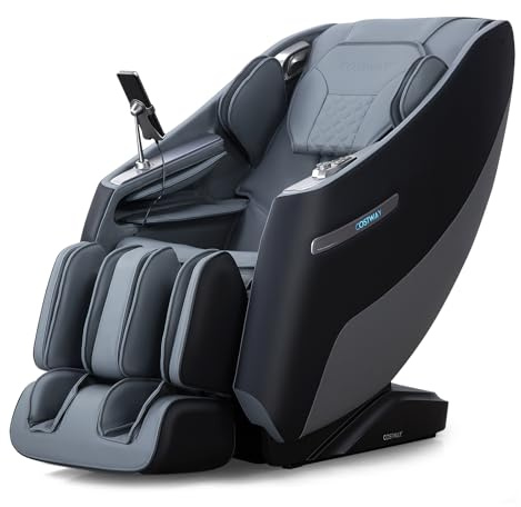 COSTWAY Full Body Massage Chair for Home, Electric Zero Gravity 3D SL Track Massage Recliner with Heat, Airbags, 12 Massage Programs, Bluetooth Speaker, Shoulder Back Shiatsu Massager Armchair (Black)