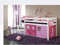 moebelstore24 Spielbett Hochbett Tilo Kiefer Massiv Weiß inkl. Rollrost und Vorhang