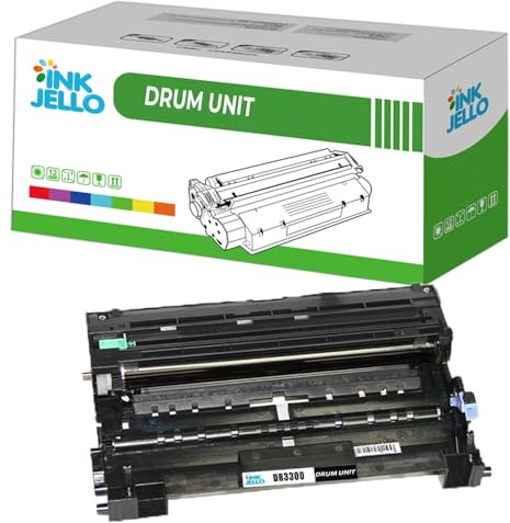 InkJello Drum Unit For Printer, Compatible With Brother DCP-8110DN 8250DN HL-5440D 5450DN 5450DNT 5470DW 6180DW 6180DWT MFC-8510DN 8520DN 8950DW 8950DWT DR3300 (Single-Pack)