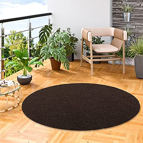 Snapstyle Kunstrasen Rasenteppich mit Noppen Kingston Braun Rund in 5 Größen