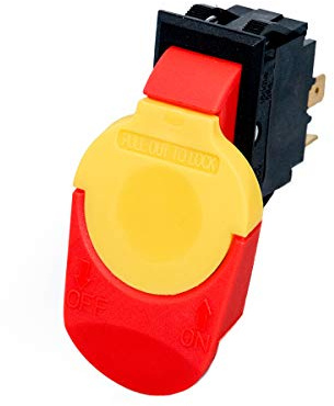 POWERTEC 120/230V Dual Voltage Safety Paddle Switch, 16 Amps, Smart Switch w/Removable Locking Key, Fits Table Saw, Bandsaw, Drill Press, and Disc Sanders, Power Tool Safe Guard (71390)