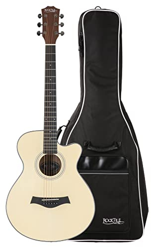 Rocktile WSC-101C NT Chitarra Western Set con Gigbag - Forma Corpo: Concert con Cutaway - Tavola: Abete - Fondo e Fasce: Sapele - Manico: Okoume - incl. Borsa - Naturale
