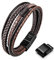 Speroto armband herren lederarmband herren leder armband für männer herren armband(braun style B,22cm)