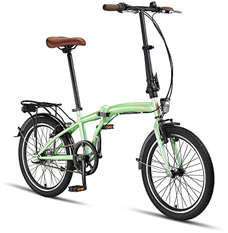 vélo PACTO Eleven pliable de qualité supérieure 27 cm, cadre en acier, Shimano Nexus 3 vitesses, facile à plier en 10 secondes, V-Brakes Folding Bicycle (menthe)