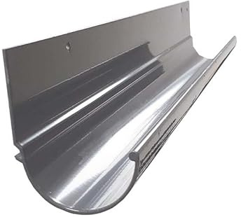 Renoplast® R50 Aluminium Dachrinnen | 200cm Grau halbrunde | Regenrinne Dachentwässerung Blechkantprofile | Gartenhaus Carport Terrasse Balkon-Steckrinne | Rinne für Dach Korrosionsschutz