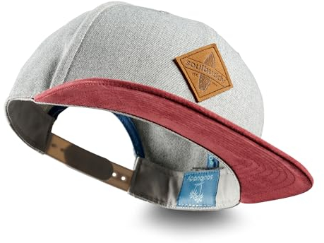 Soulbuddy Snapback Caps Herren – Cap Herren – Basecap Herren – Kappe Herren – Caps Männer – Urlaub Must Haves – Outdoor – One Size – Unisex – Grau-Rot
