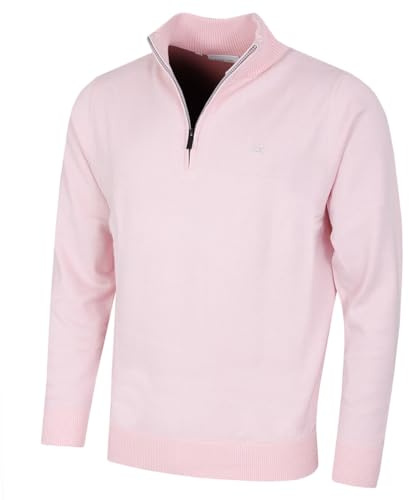 Calvin Klein Bruyère 1/2 Zip Doux Sweatshirt Homme - Bébé Rose - XL