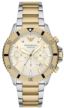 Emporio Armani Herrenuhr 43mm Multicolor-Edelstahl, AR11606