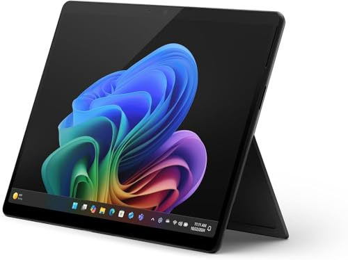 Microsoft Surface Pro | Copilot+ PC | 13” OLED Touchscreen | Snapdragon® X Elite (12 Kerne) | 16GB RAM | 512GB SSD | neuestes Modell, 11. Edition | Schwarz
