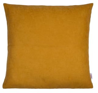 beties Farbton-Serie Kissenbezug ca. 40x40 cm Premium Uni Kissenhülle aus deutschem Unternehmen, Chenille-Haptik in Raumausstatter Qualität - Curry-gelb