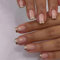 24pcs Short Square False Nails - Nude French Tip Press On Nails with Gold Liner - Full Cover Acrylic Nail Tips and Jelly Glue for Women