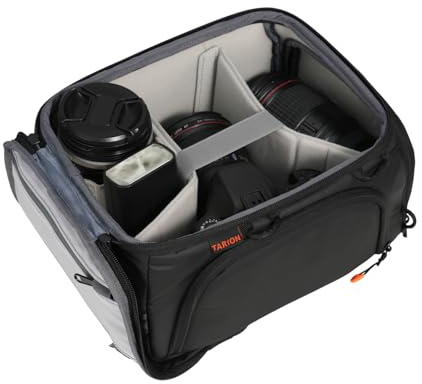 TARION Bolsillo interior para cámara de fotografía: compartimento interior para mochila, morral profesional fotográfico acolchado SLR con manta extraíble para objetivos DSLR Reflex ShellCore(S)
