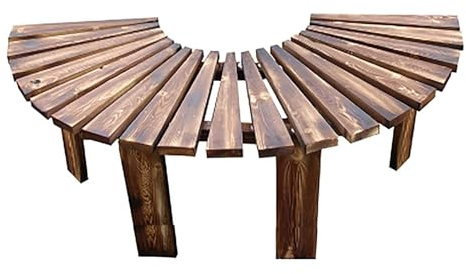 Banc en bois enveloppant autour de l'arbre - Siège de jardin incurvé - Résistant aux intempéries - Pour terrasse et cour