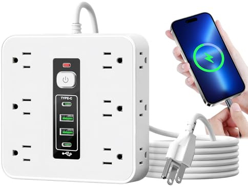 Ciabatta Elettrica Multipresa Con Protezione Da Sovratensione - Presa Di Corrente Sicura Per Casa E Ufficio, Adattatore Con Interruttore, Multipla Con Protezione Energetica | Prolunga Ciabatta E