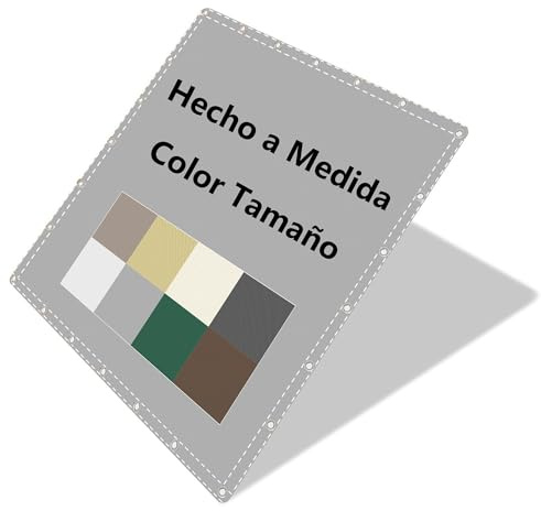 Toldo Vela de Sombra a Medida Impermeable Rectangular Cuadrado Protección Rayos UV Solar Poliéster Resistente al Desgarro con Ojales y Cuerdas Toldo de Exterior para Terraza Jardín Balcón Pérgola