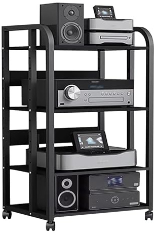 AV Ma skåp rullande o video sto rack tung du högtalarhylla 3 4 nivåer DVD-spelkonsol stativ CD-spelare förstärkare hållare Ste högtalare hylla