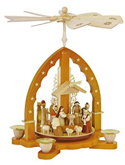 Richard Glässer 16033 Pyramide, Holz, Natur, 23 x 23 x 27 cm