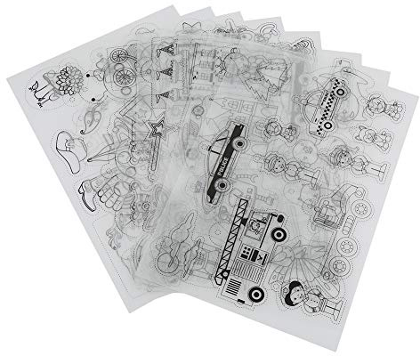 Heat Shrink Plastic Sheet Kit Shrinkable Film with Pattern for Crafts Key Chains Handmade Craft Tool(Boy's)